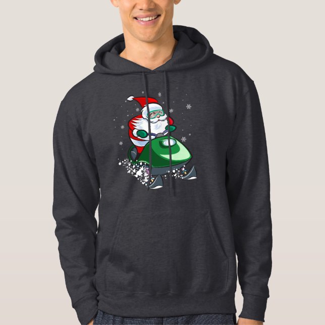 Père Noël sur un sweat - shirt à capuche de Noël (Devant)