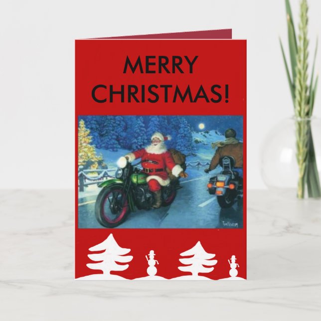 Père Noël sur une carte de Noël de Harley (Devant)