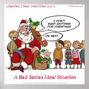 Père Noël Très Méchant Affiche Drôle