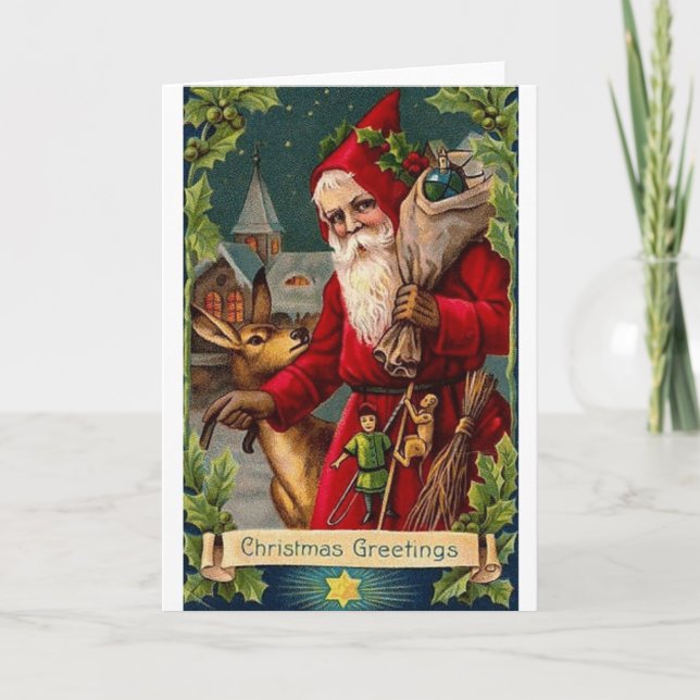 Père Noël victorienne avec carte de Noël sac (Devant)