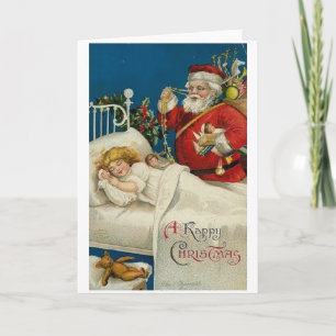 Père Noël victorienne et carte de Noël pour enfant