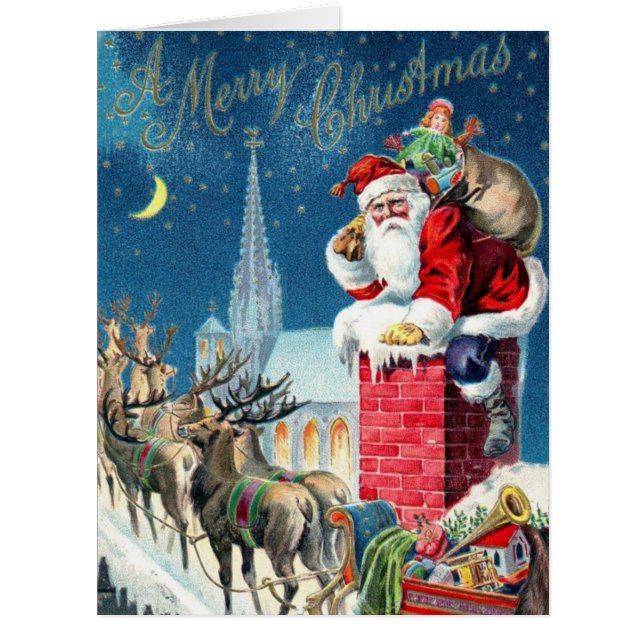 Père Noël vintage à Noël (Devant)