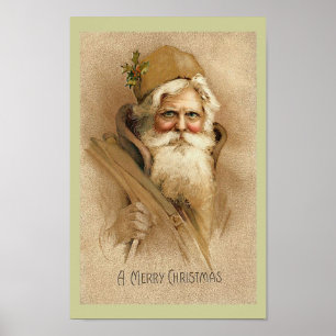 Père Noël Vintage - Affiche de Noël