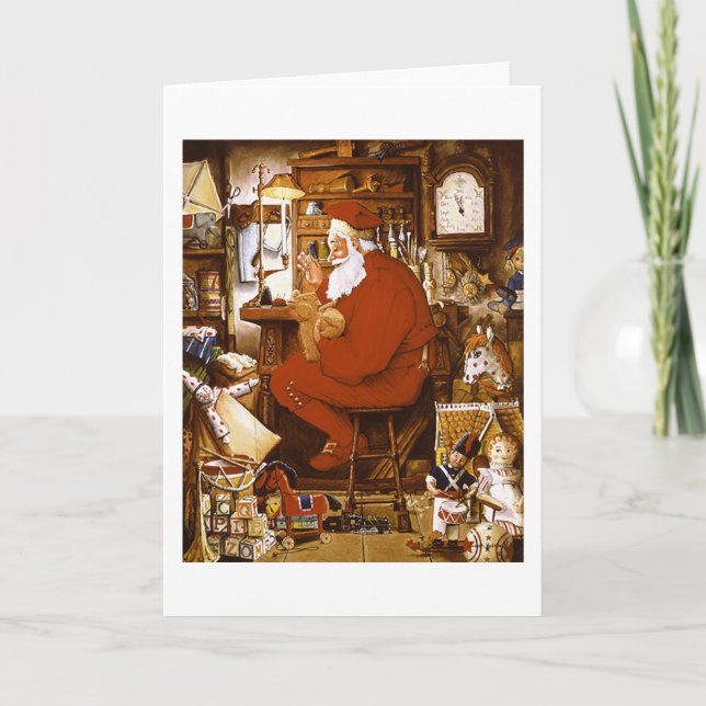 Père Noël vintage dans la carte d'atelier (Devant)