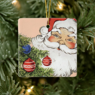 Père Noël vintage de Noël avec ornements d'arbre