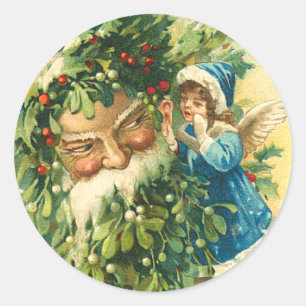 Père Noël vintage et autocollants de Noël de