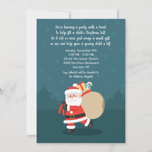 Père Noël Visite Carte de Noël (Devant)