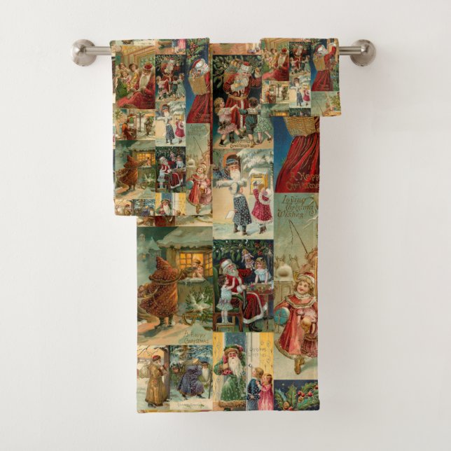 Père victorien Noël avec enfants Collage (En situation)