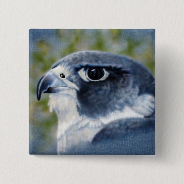 Peregrine-airbrush 2 Inch Square Button (Front)