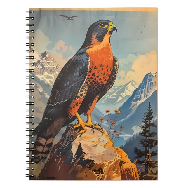 Peregrine Elegance: Vintage Portrait Notebook (Front)