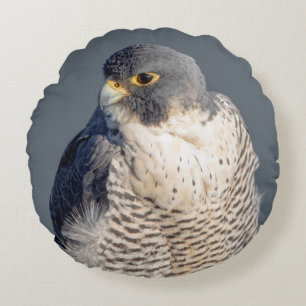 Peregrine Falcon along the Hudson River Round Pillow