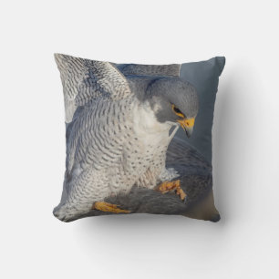 Peregrine Falcon along the Hudson River Throw Pillow