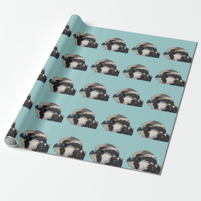 Peregrine Falcon Bird Art Wrapping Paper (Unrolled)