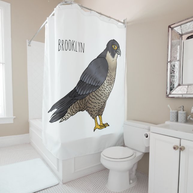 Peregrine falcon bird cartoon illustration  (In Situ)