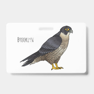 Peregrine falcon bird cartoon illustration badge