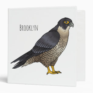 Peregrine falcon bird cartoon illustration binder