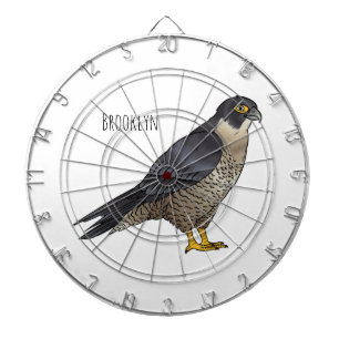 Peregrine falcon bird cartoon illustration dartboard