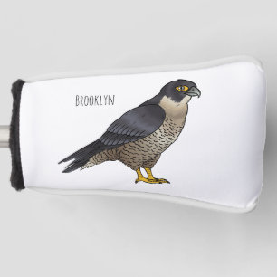 Peregrine falcon bird cartoon illustration  golf head cover
