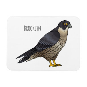 Peregrine falcon bird cartoon illustration magnet