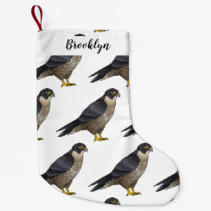 Peregrine falcon bird cartoon illustration small christmas stocking
