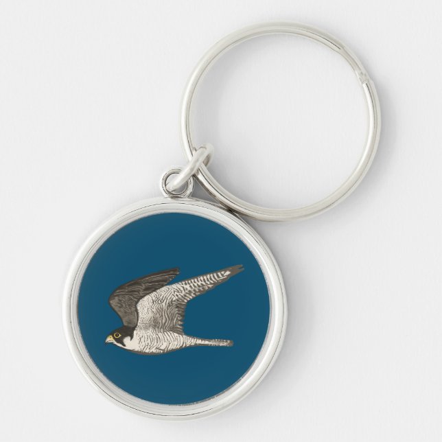 Peregrine Falcon cool bird illustration Keychain (Front)