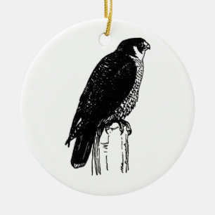 Peregrine Falcon (illustration) Ceramic Ornament