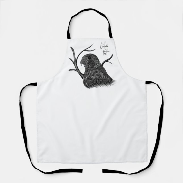 Peregrine Falcon in Tree Branches with Handwriting Apron (Front)