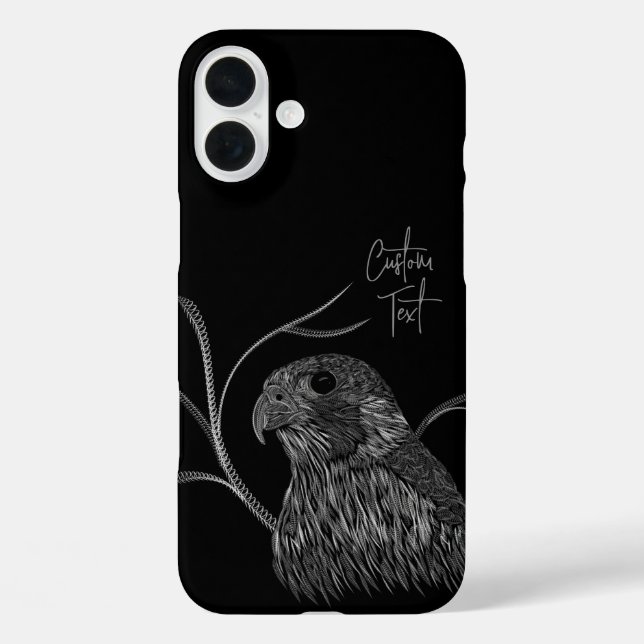 Peregrine Falcon in Tree Branches with Handwriting Case-Mate iPhone Case (Back)