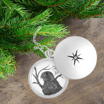 Peregrine Falcon in Tree Branches with Handwriting Locket Necklace<br><div class="desc">Black and white artwork of a peregrine falcon framed by bare tree branches. Use the easy custom text template to add a name, monogram, inspiring word, short favourite phrase or other special message in handwriting style font. Edit to move elements or change the background to any colour you wish. ♡...</div>
