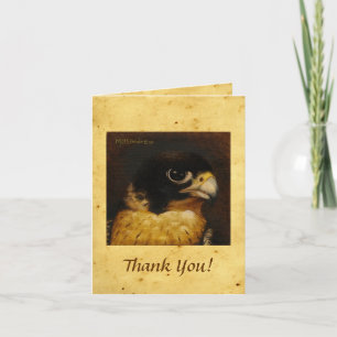Peregrine Falcon on Parchment - Thank You Note Card