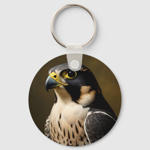 Peregrine Falcon Portrait Keychain