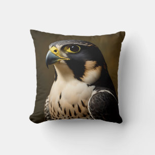 Peregrine Falcon Portrait Throw Pillow