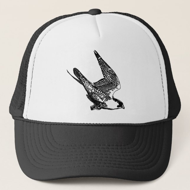 Peregrine Falcon Sketch Trucker Hat (Front)
