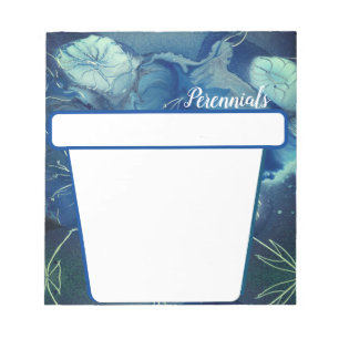 Perennial Flowers in Blue Notepad