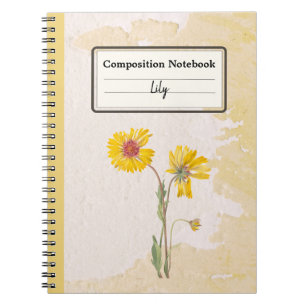 Perennial Gaillardia Flower Personalized Comp Notebook