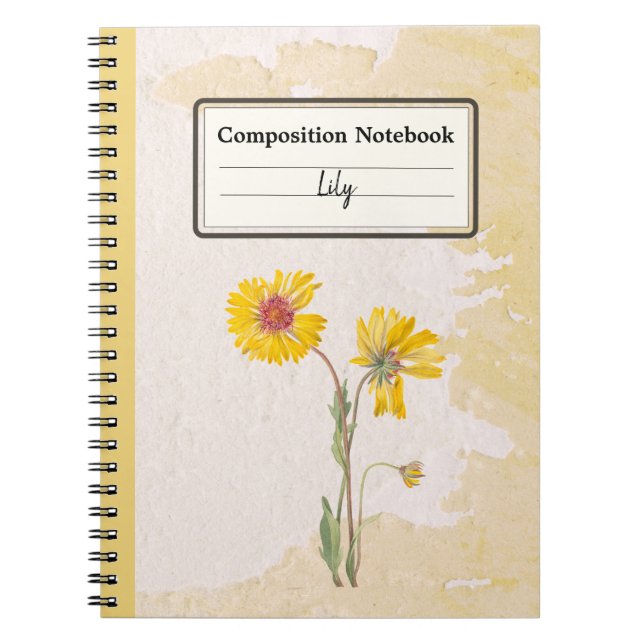Perennial Gaillardia Flower Personalized Comp Notebook (Front)