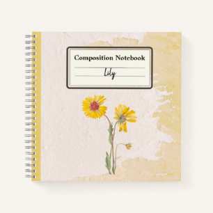 Perennial Gaillardia Flower Personalized Comp Notebook
