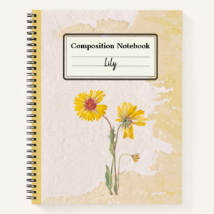 Perennial Gaillardia Flower Personalized Comp Notebook
