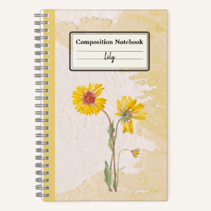 Perennial Gaillardia Flower Personalized Comp Notebook