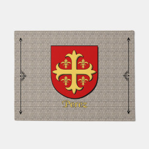 Perez Historical Shield on Cobblestone Doormat