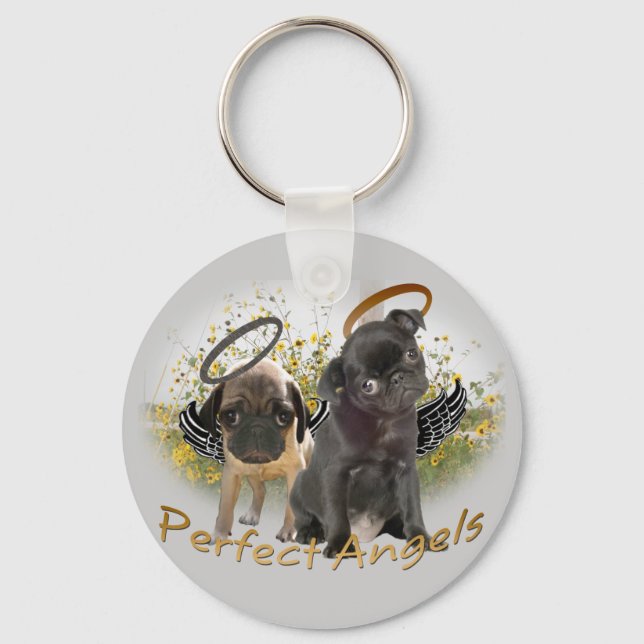 Perfect Angel Pugs Keychain (Front)