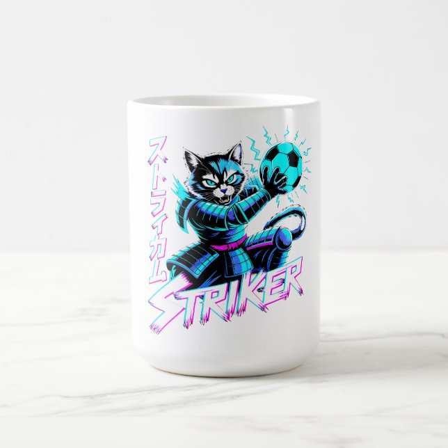 Perfect Anime Gamer Gift for Soccer Fans & Cat Lov Coffee Mug (Center)