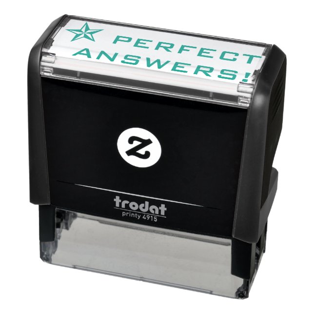 "PERFECT ANSWERS!" Feedback Rubber Stamp (Product)