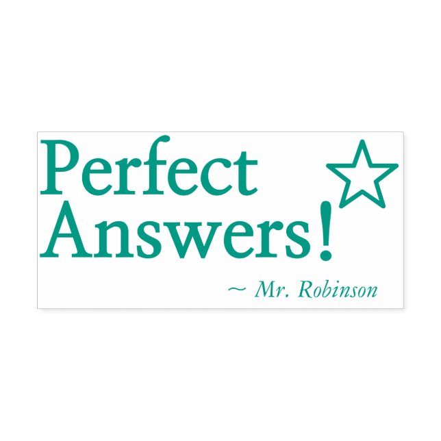 "Perfect Answers!" Teacher Feedback Rubber Stamp (Design)
