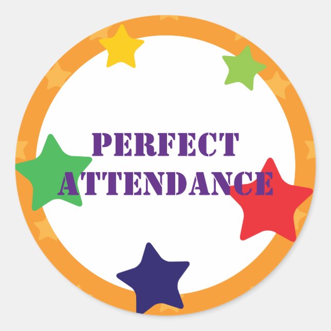 Perfect Attendance School Sticker (Front)