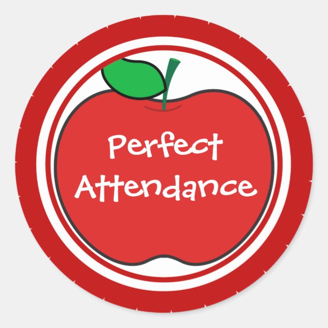 perfect attendance sticker (Front)