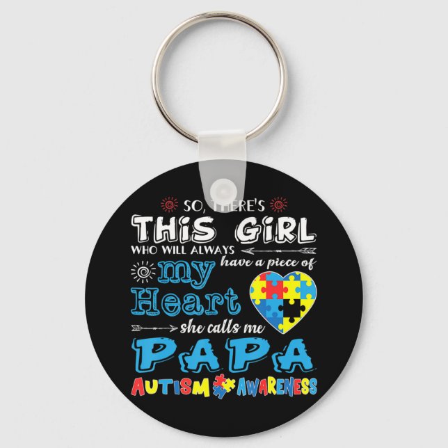 Perfect autism gift idea for Men, Women, Kids - Au Keychain (Front)