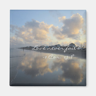 Perfect Beach Love Never Fails -1 Cor. 13:8 Magnet