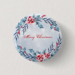 Perfect Beautiful Sparkly Blue 1 Inch Round Button
