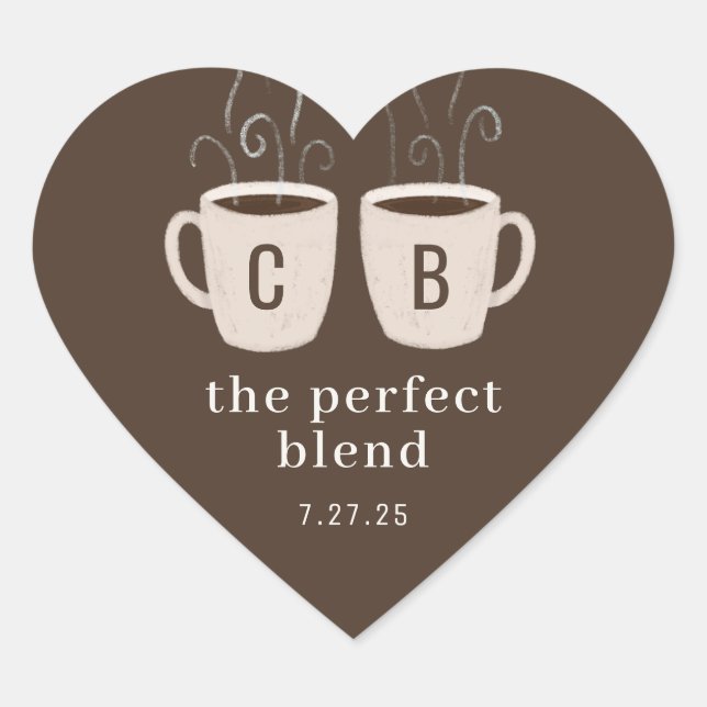 Perfect Blend Couple Mugs Favour Heart Sticker (Front)